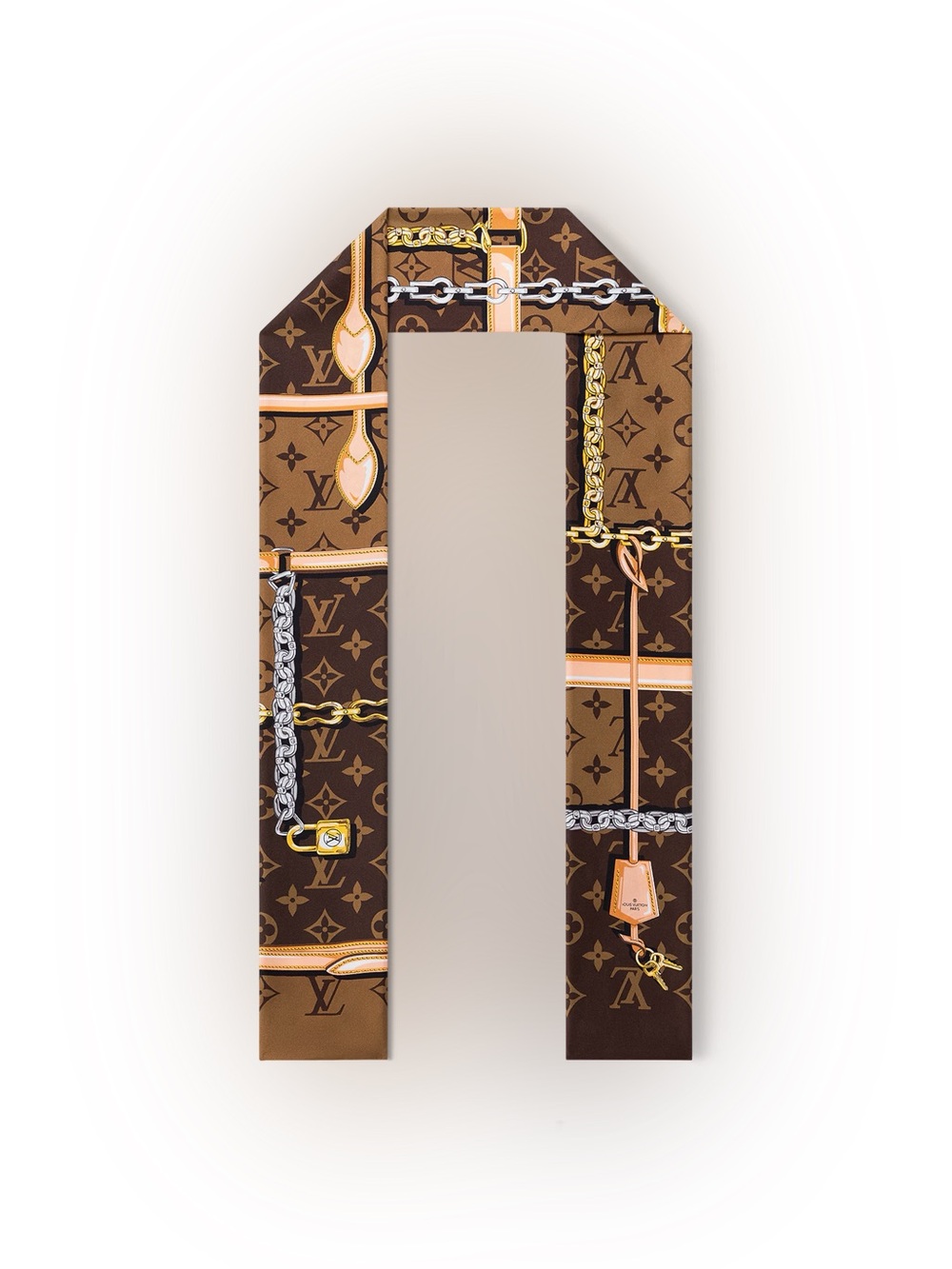 Louis Vuitton Brown Monogram confidential bandeau designer scarf bag/hair scarf - Picture 6 of 9